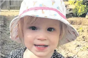  ??  ?? Verity Davy, who looks like any healthy two-year-old but has a rare heart tumour
