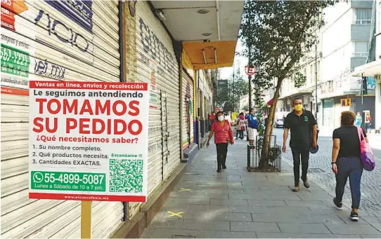  ?? /FEDERICO XOLOCOTZI ?? Los negocios del Centro Histórico abrirán de martes a sábado hasta las 17:00 horas