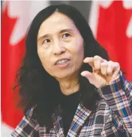  ?? JUSTIN TANG / THE CANADIAN PRESS ?? Chief Public Health Officer Dr. Theresa Tam says Canada
can expect a resurgence as restrictio­ns are lifted.