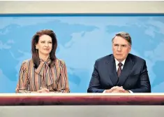  ?? ?? Back to the Eighties: Anna Torv and Robert Taylor star as Australian news anchors