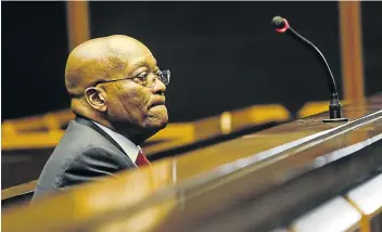  ?? Picture: JACKIE CLAUSEN ?? HOT SEAT: Former President Jacob Zuma appears in the PMB High Court in July on fraud and corruption charges.