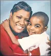  ??  ?? MAMA’S BOY: Mekhi grew from this to 6-foot-7 and 346 pounds thanks to Semone’s soul food.