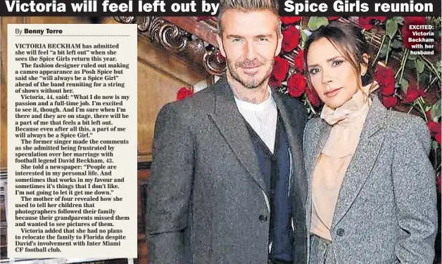  ??  ?? EXCITED: Victoria Beckham with her husband