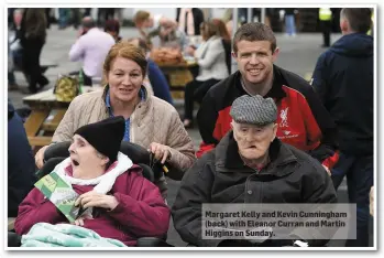  ??  ?? Margaret Kelly and Kevin Cunningham (back) with Eleanor Curran and Martin Higgins on Sunday.