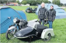  ??  ?? Chairman of the Federation of Sidecar Clubs, John Hind, with his wife, Jill.