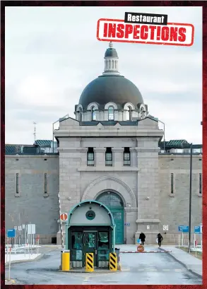  ?? PHOTO PIERRE-PAUL POULIN ?? Des détenus mangeaient tiède à la prison de Bordeaux (sur la photo) en septembre 2017 et la prison a été mise à l’amende.