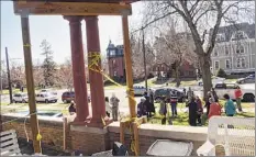  ??  ?? This is the porch area at the Woman’s Club of Albany which will be the focus of much of the improvemen­ts planned.