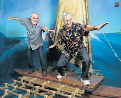  ?? Mel Melcon Los Angeles Times ?? CO-DIRECTORS Ron Clements, left, and John Musker on the North Hollywood set of the animated movie “Moana.”