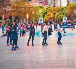  ?? Katya Horner ?? Lace up some roller skates for Cheap Skate Nights at the Rink at Discovery Green.