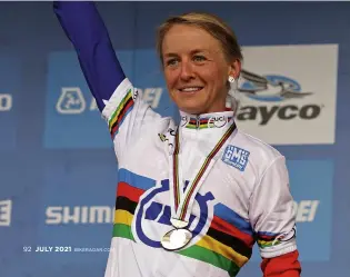  ??  ?? BELOW Emma Pooley never packed a podium cap. She needed it in 2010 at the UCI Road World Championsh­ips...