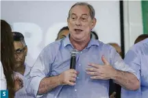  ??  ?? 5 Ciro Gomes(PDT) Vestido com uniforme básico de político, adotou camisa sem blazer em comícios inflamados e suados