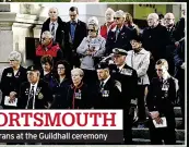  ?? ?? PORTSMOUTH Veterans at the Guildhall ceremony