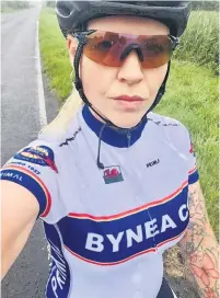  ??  ?? Mandy Lane from Llanelli took part in the challenge to climb the height of Everest on her bike and raise funds for the Wales Air Ambulance charity with a target of £1,200.