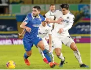  ??  ?? Brighton’s Neal Maupay in action against Leeds on Saturday