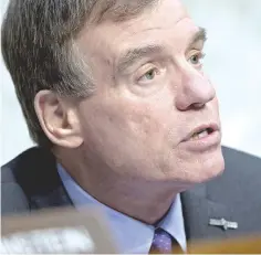  ?? — Bloomberg photo ?? Senator Mark Warner, a ranking member of the Senate Intelligen­ce Committee, in Washington on May 9.