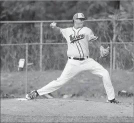  ?? PHOTO BY ROB WORMAN ?? La Plata freshman starter Ryan Calvert threw five innings, allowing just three earned runs on six hits with seven strikeouts in a 8-5 win over the visiting McDonough Rams on Monday.