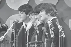  ?? AP ?? From left, Sir Paul McCartney, Sir Ringo Starr, George Harrison and John Lennon in New York in 1964