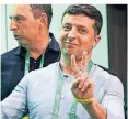  ?? FOTO: DPA ?? Wolodymyr Selenskyj (41) bei der Wahlparty.