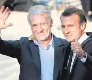  ??  ?? Top men: Victorious coach Didier Deschamps (left) with French president Emmanuel Macron