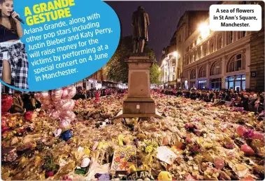  ??  ?? A sea of flowers in St Ann’s Square,
Manchester.