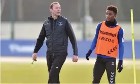  ?? Everton FC/Getty Images ?? Duncan Ferguson leads a training session at Finch Farm. Photograph: Tony McArdle/