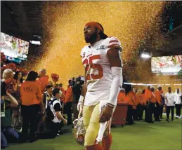  ?? NHAT V. MEYER — BAY AREA NEWS GROUP, FILE ?? Richard Sherman walks off the field after the 49ers lost to the Chiefs in Super Bowl LIV at Hard Rock Stadium in Miami Gardens, Fla., on Feb. 2, 2020.