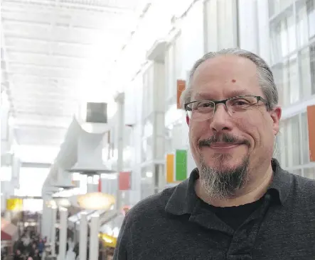  ?? FISH GRIWKOWSKY ?? Edmonton-born Métis artist David Garneau is making 400 paintings relating to the history of the area dating back to the dawn of man for the pedestrian walkway of the to-be-built Tawatinâ LRT Bridge.