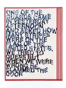  ??  ?? Page 74, 75, 76—17 year old girl, 13 and 25 year old brothers, El Salvador, June 19, 2019: “One of the guards came in yesterday afternoon and asked us how many stripes were on the flag of the United States. We tried to guess, but when we were wrong, he slammed the door.” Copyright Mary Lum. All images courtesy of DYKWTCA, Mary Ellen Carroll, and Lucas Michael. Photograph: Mary Lum