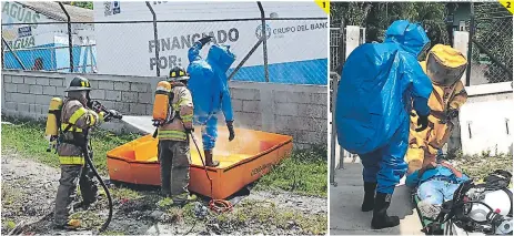  ?? FOTOS: EL HERALDO ?? (1) El simulacro en Aguas de Comayagua sirvió para hacer conciencia. (2) Se logró auxiliar a los intoxicado­s.