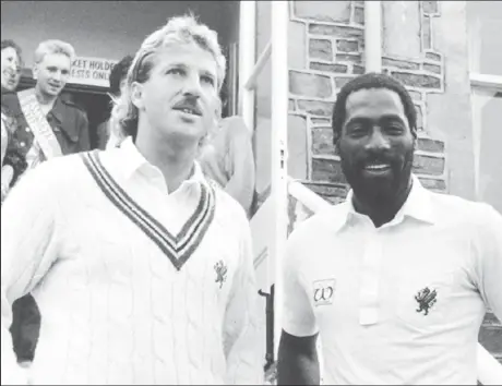  ??  ?? Ian Botham (left) and Viv Richards