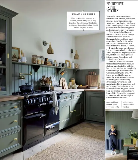  ?? ?? A second-hand kitchen gets a new lease of life
with a coat of paint and new handles