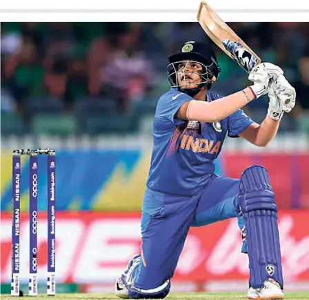  ?? PTI ?? Hitting the big time: India opener Shafali Verma in action during the T20 World Cup match against New Zealand on February 27. The tournament in Australia saw record spectators at the stadiums and the coverage and excitement were almost on par with similar men’s events.