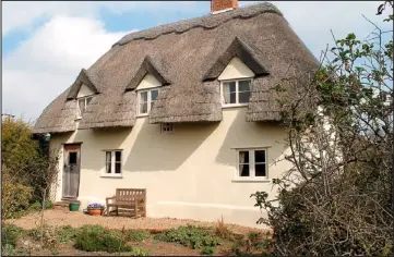  ??  ?? Value for money: This four-bedroom Grade II thatched cottage in the village of Cornard Tye near Sudbury is on offer at £385,000 through agent Carter Jonas (01787 882 881)