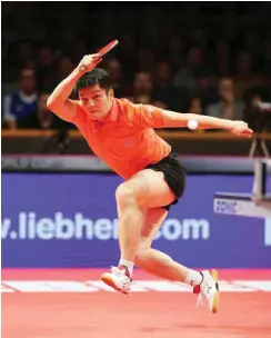  ?? Foto: imago/Eibner ?? Doppelwelt­meister Fan Zhendong hatte sich gegen die mächtigen Funktionär­e in China gestellt. Eine Sperre konnte er aber vermeiden.