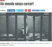  ??  ?? Il post La riflession­e di Beppe Grillo sulle carceri pubblicata ieri sul blog personale del fondatore M5S