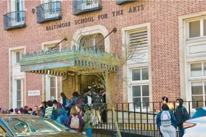  ?? AMY DAVIS/BALTIMORE SUN ?? Baltimore School for the Arts earned a five-star rating in the state’s public school accountabi­lity system, known as the Maryland Report Card.