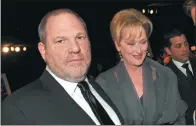  ?? KEVIN WINTER VIA AGENCE FRANCE-PRESSE ?? Harvey Weinstein, former Hollywood producer, and actress Meryl Streep meet in Los Angeles in 2012.