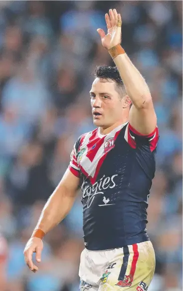  ??  ?? ON-FIELD POISE: Cooper Cronk will lead the Roosters against Souths tonight. Picture: BRETT COSTELLO