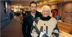  ?? CATHERINE GROENESTEI­N ?? Director Tearepa Kahi with Josephine Korau (Aunty Bibby), after seeing Poi E the story of our song at its premiere in Taranaki.