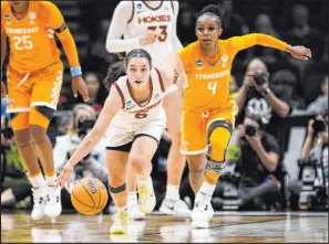  ?? Caean Couto The Associated Press ?? Guard Georgia Amoore and Virginia Tech took down Tennessee in the Sweet 16 on Saturday.