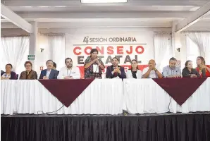  ??  ?? Labor. Aspectos de la cuarta sesión ordinaria del Consejo Estatal de Morena de la Ciudad de México.