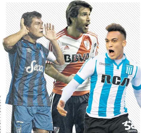  ??  ?? Luis rodríguez (at. tucumán), Leonardo ponzio (river) y Lautaro Martínez (racing)