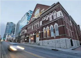  ?? Mark Humphrey/the associated press ?? The wood floors and pews of Nashville’s Ryman Auditorium, a former tabernacle, make it one of the best venues anywhere for hearing music.