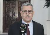  ?? AFP ?? Algeria’s newly appointed prime minister, Abdelaziz Djerad, speaks in the capital Algiers on Saturday
