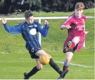  ??  ?? East Craigie Swifts (black) edged a tight U/16 Queens Jubilee Cup semi by beating Arbroath 2-1.