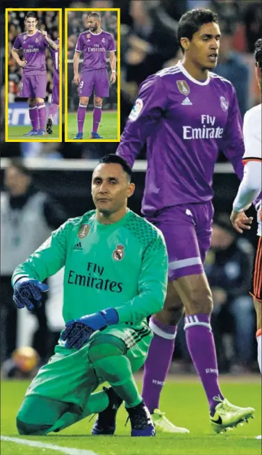  ??  ?? MAL DÍA. Keylor, después de encajar el segundo gol, tras un fallo de Varane en un pase en campo contrario.