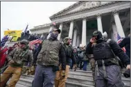  ?? (AP/Manuel Balce Ceneta) ?? Members of the Oath Keepers gather on the East Front of the U.S. Capitol on Jan. 6, 2021.