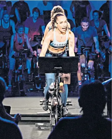  ??  ?? The online, interactiv­e fitness company sells its bike for $2,245 (£1,850) and customers then pay $39 a month for a subscripti­on