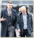  ??  ?? Bendtner and his lawyer arriving at court