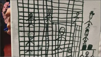  ?? AMERICAN ACADEMY OF PEDIATRICS VIA AP ?? This undated photo provided by the American Academy of Pediatrics on Friday, shows a drawing by a migrant child at the Catholic Charities Humanitari­an Respite Center in McAllen, Texas.